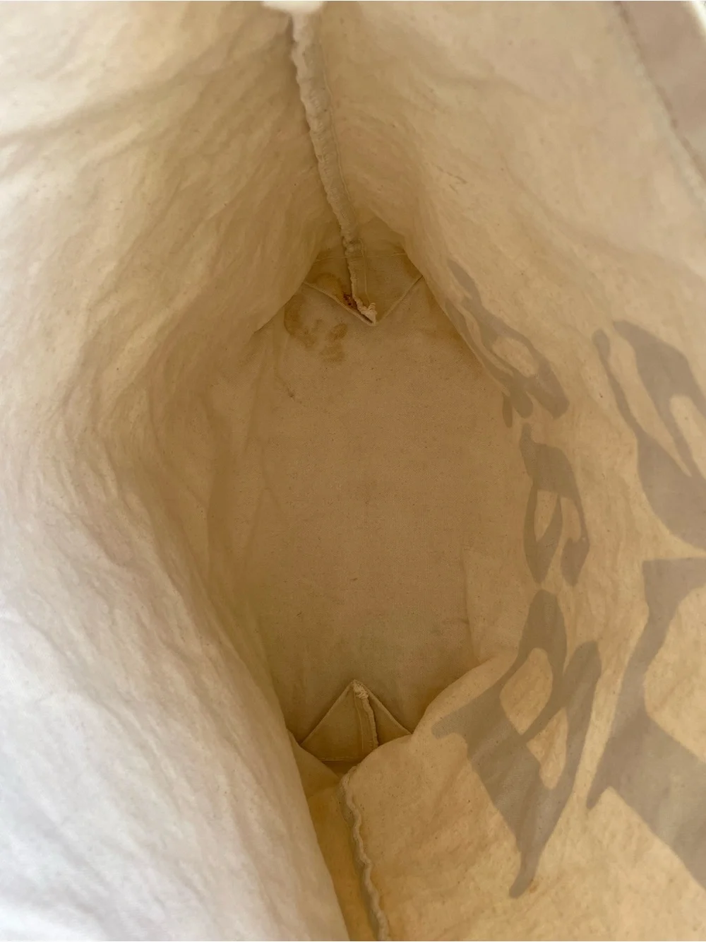 Vintage 80s Le Bag Cream Canvas Tote Bag, Cotton Canvas